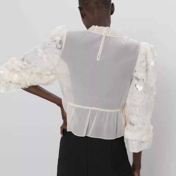 Zara Ruffled sequin top - Picture 13 of 14